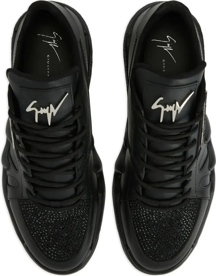 Talon rhinestone-embellished leather sneakers - Image 4