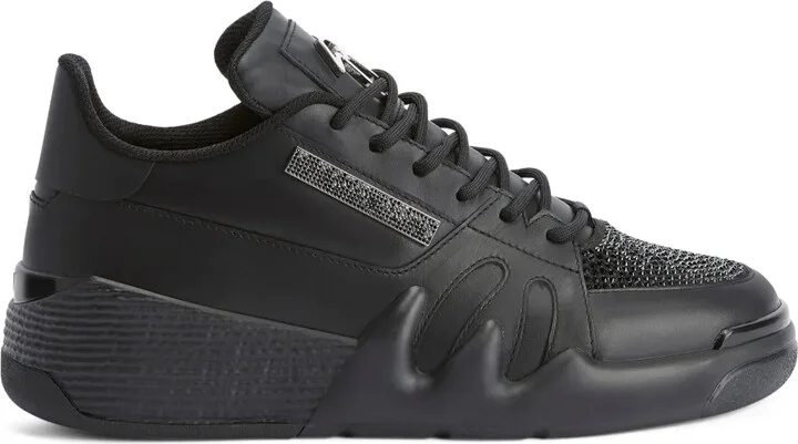 Talon rhinestone-embellished leather sneakers