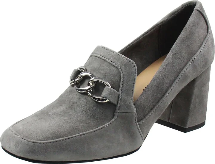 TAM Womens Embellished Man Made Loafer Heels