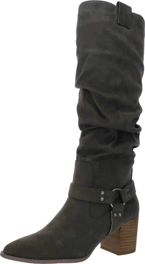 TAMLIN Womens Pointed toe Block heel Knee-High Boots