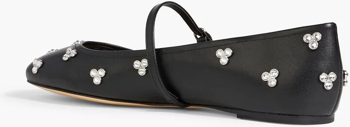 Tammy crystal-embellished leather ballet flats - Image 3