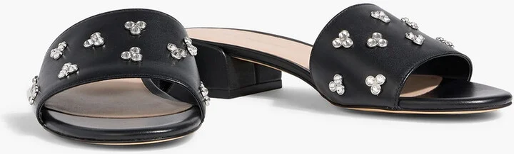 Tammy crystal-embellished leather mules - Image 2
