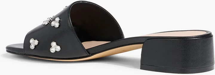 Tammy crystal-embellished leather mules - Image 3