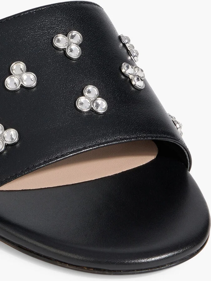 Tammy crystal-embellished leather mules - Image 4