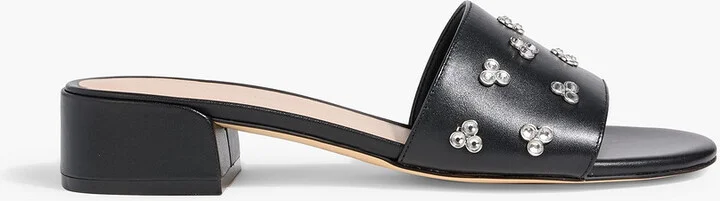 Tammy crystal-embellished leather mules