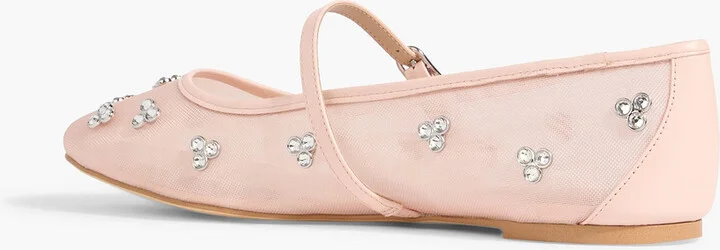 Tammy crystal-embellished mesh Mary Jane flats - Image 3