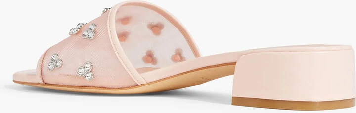 Tammy crystal-embellished mesh mules - Image 3