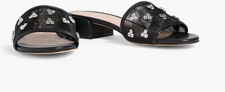 Tammy crystal-embellished mesh mules - Image 5