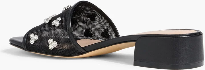 Tammy crystal-embellished mesh mules - Image 6