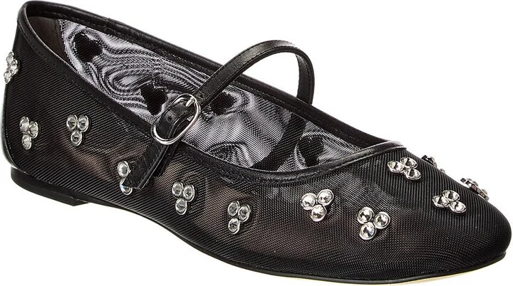 Tammy Mesh & Leather Mary Jane Ballet Flat