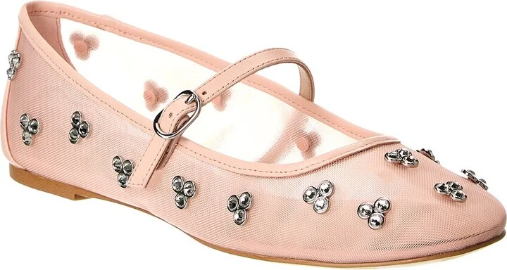 Tammy Mesh & Leather Mary Jane Ballet Flat