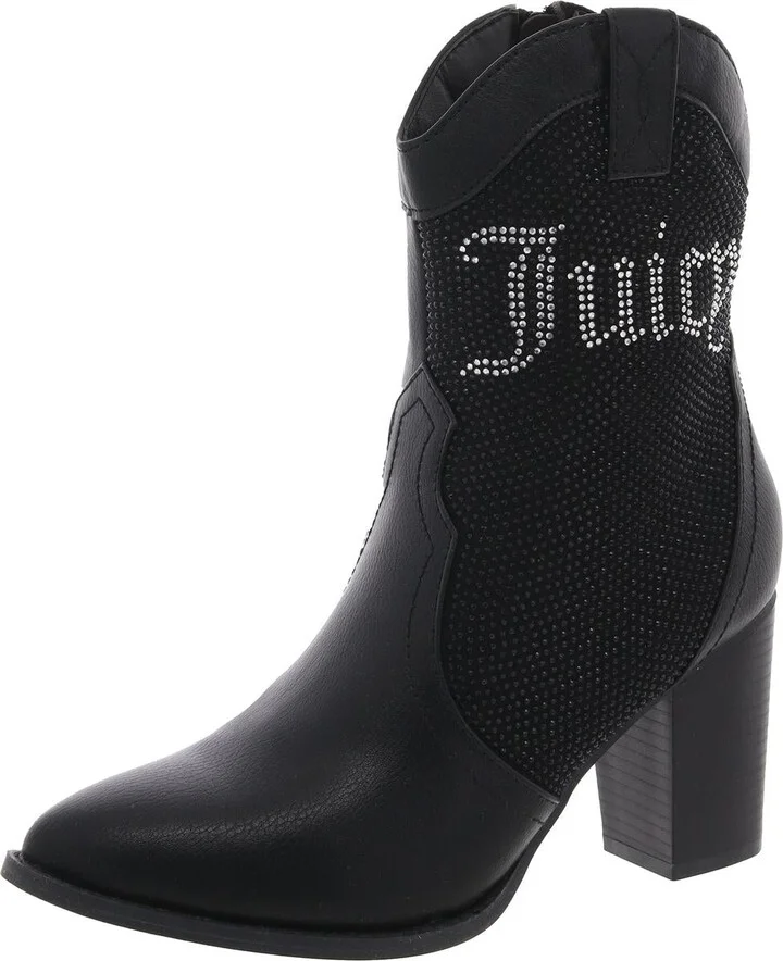 TAMRA Womens Logo Faux Leather Cowboy, Western Boots
