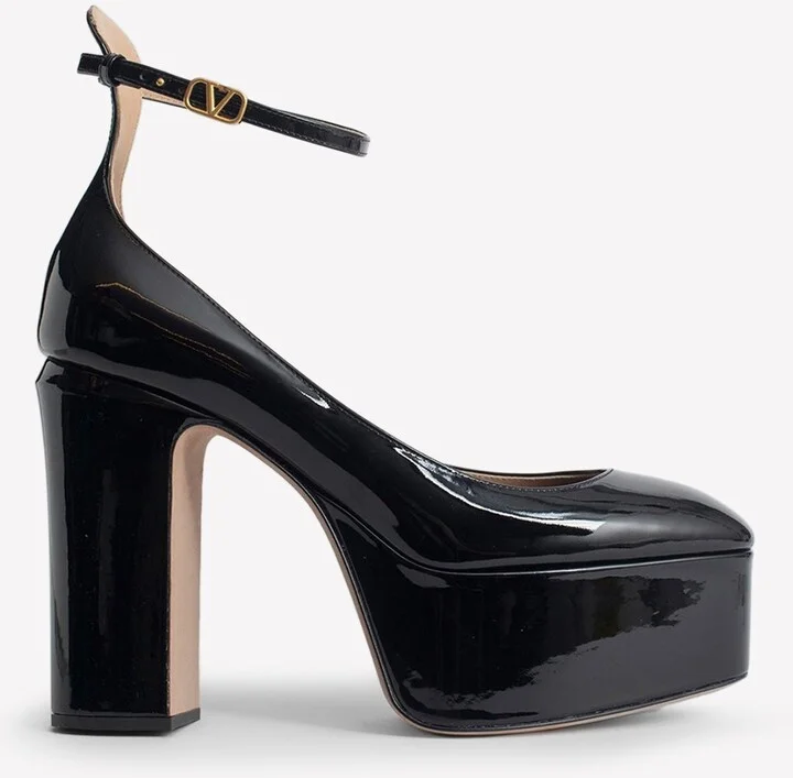 Tan-Go 120 Patent Leather Platform Pumps