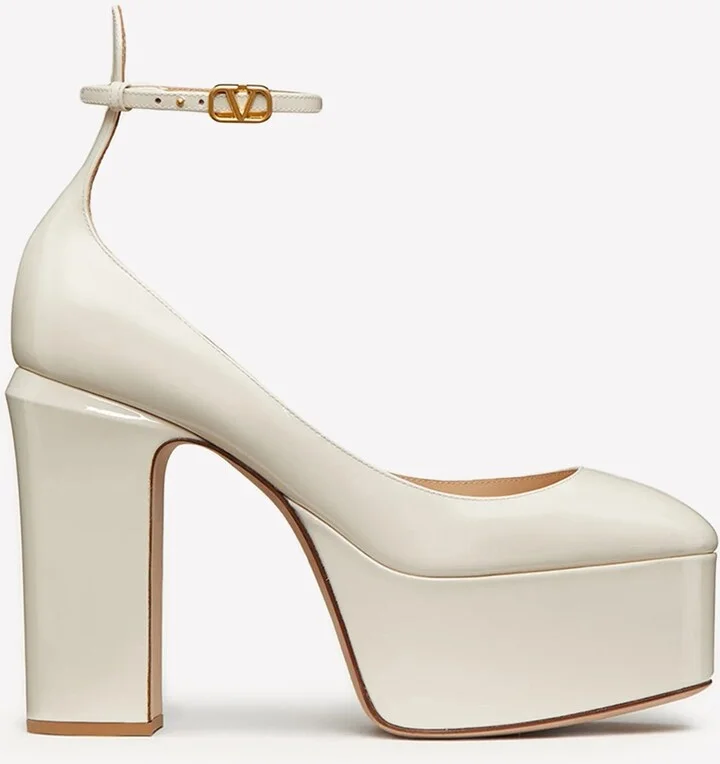Tan-Go 120 Patent Leather Platform Pumps