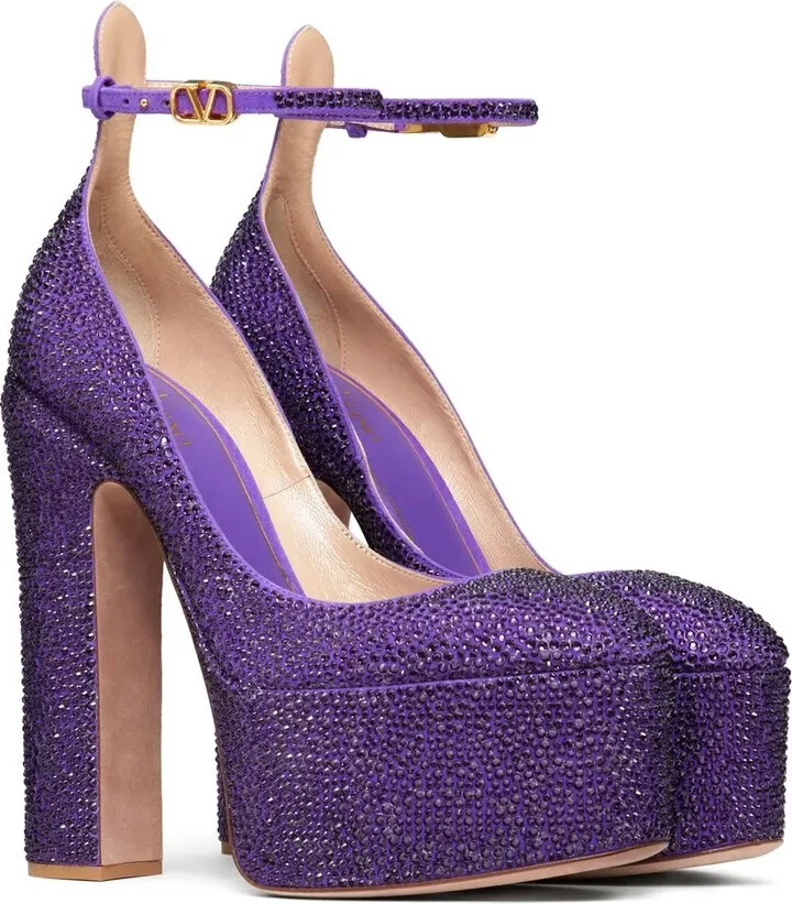 Tan-Go 155mm crystal embellished pumps - Image 2