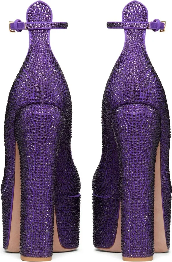 Tan-Go 155mm crystal embellished pumps - Image 3