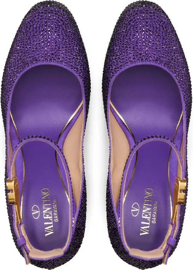 Tan-Go 155mm crystal embellished pumps - Image 4