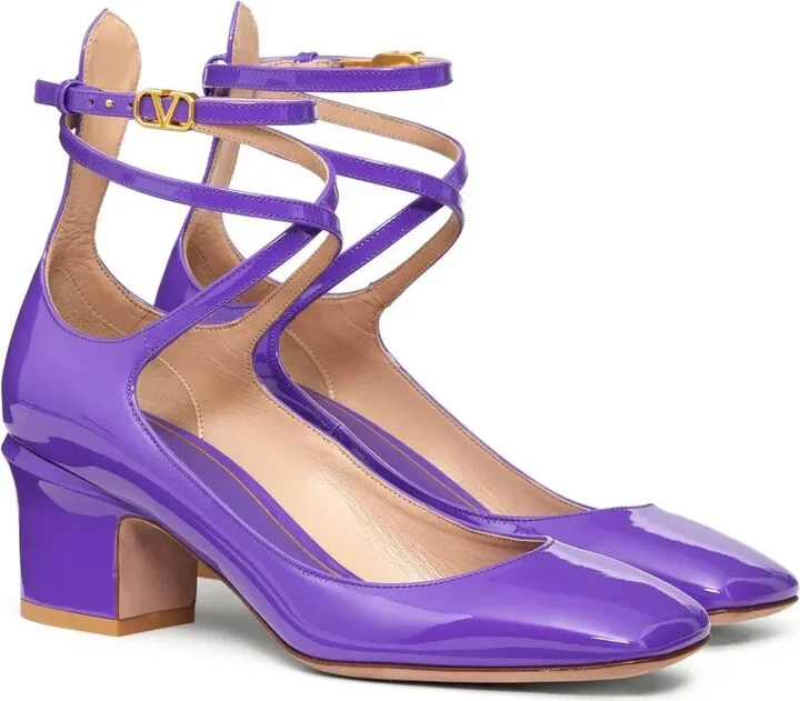 Tan-Go 70mm patent leather pumps - Image 2