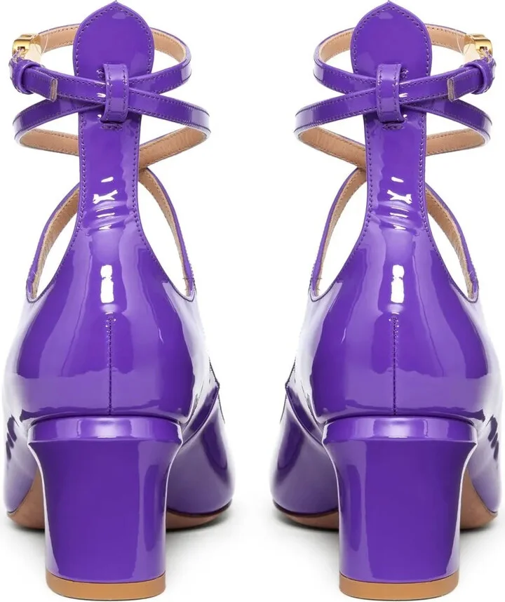 Tan-Go 70mm patent leather pumps - Image 3