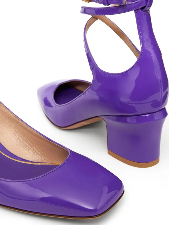 Tan-Go 70mm patent leather pumps - Image 5