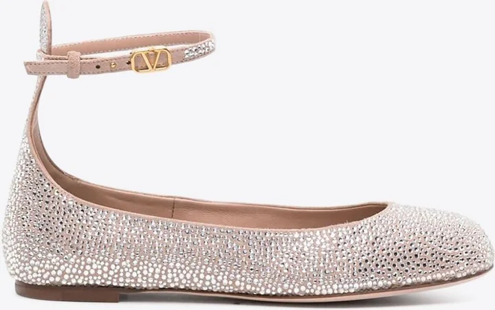Tan-Go Crystal Embellished Ballet Flats