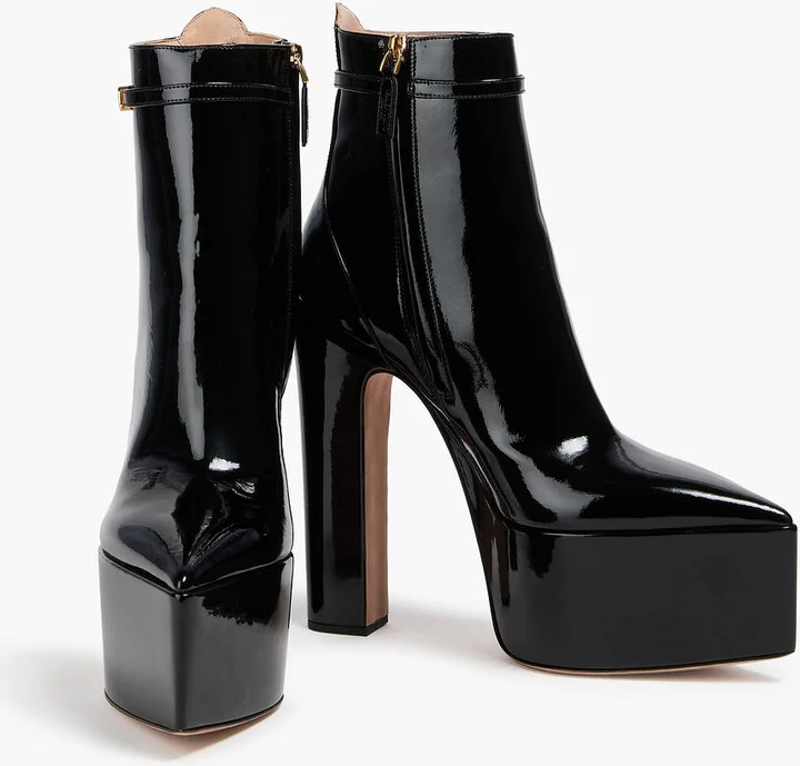 Tan-Go patent-leather platform ankle boots - Image 2