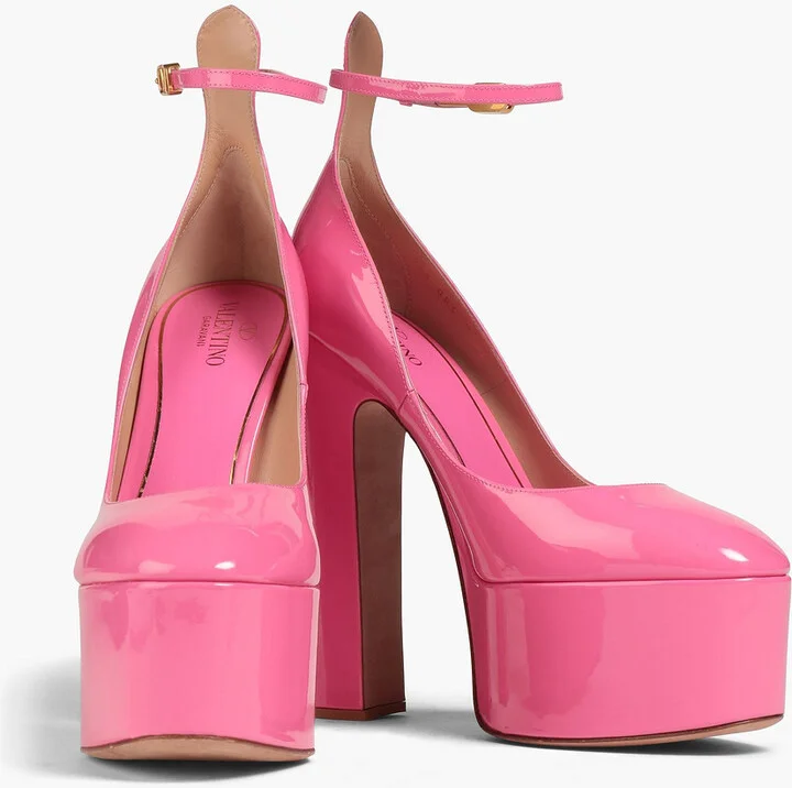Tan-Go patent-leather platform pumps - Image 2