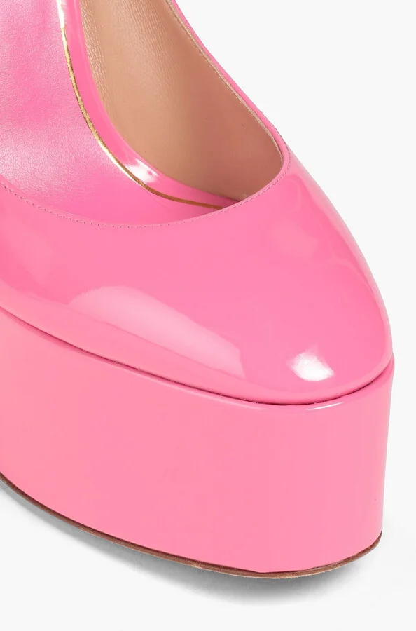 Tan-Go patent-leather platform pumps - Image 4