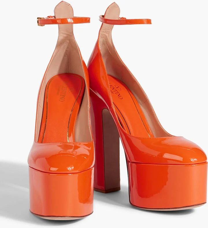 Tan-Go patent-leather platform pumps - Image 5