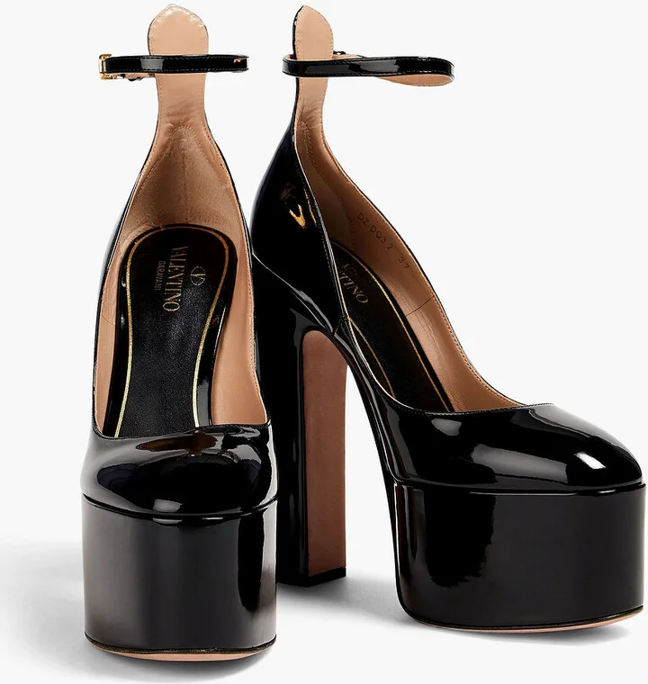 Tan-Go patent-leather platform pumps - Image 8