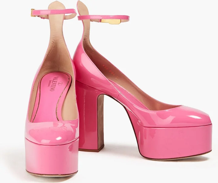 Tan-Go patent-leather platform pumps - Image 5