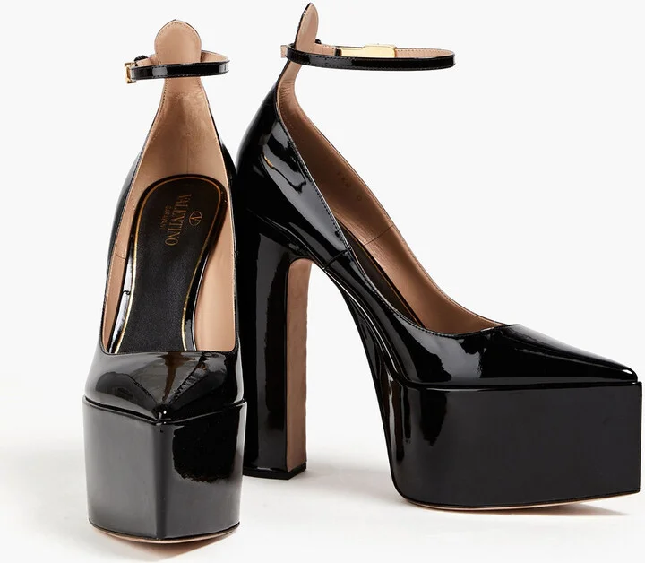 Tan-Go patent-leather platform pumps - Image 2