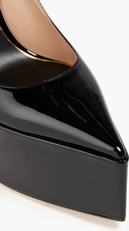 Tan-Go patent-leather platform pumps - Image 4