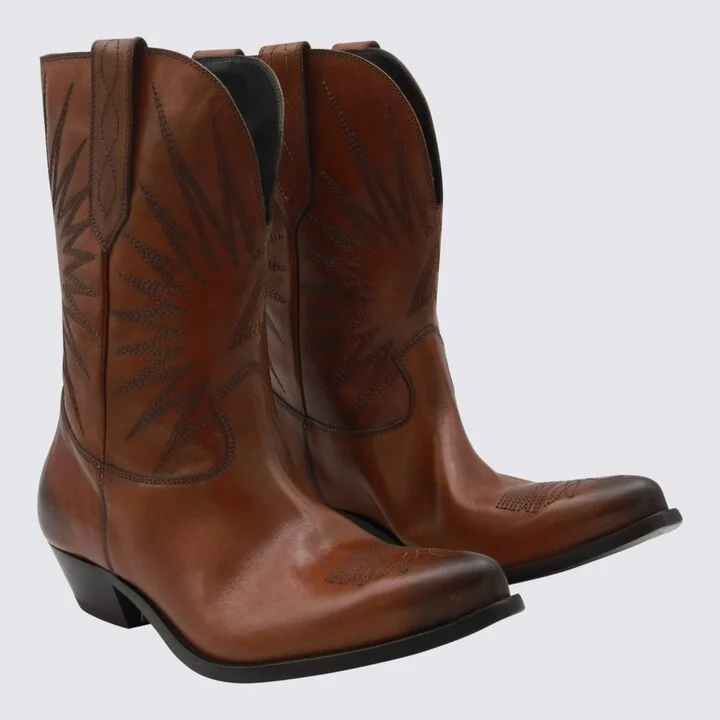 Tan Leather Boots - Image 2