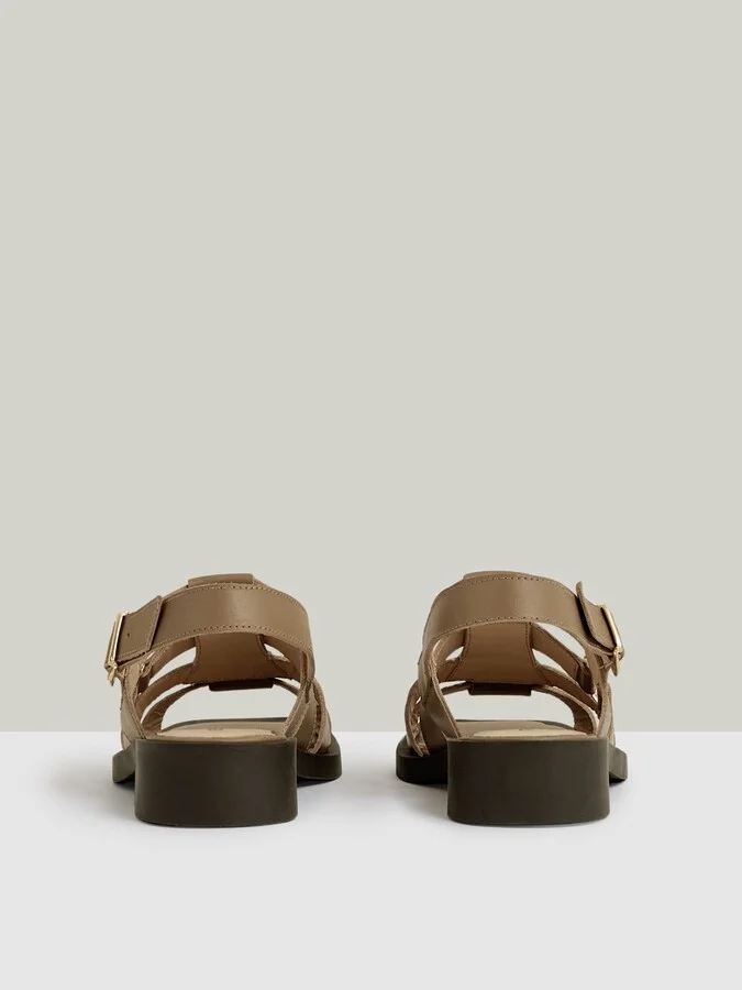 Tan Leather Fisherman Sandals - Image 3