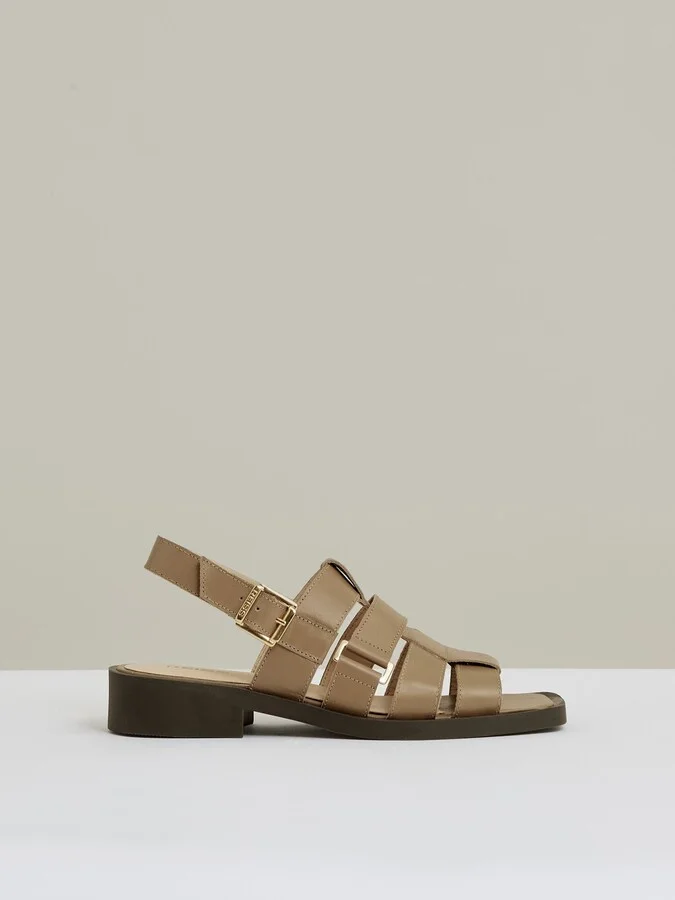 Tan Leather Fisherman Sandals