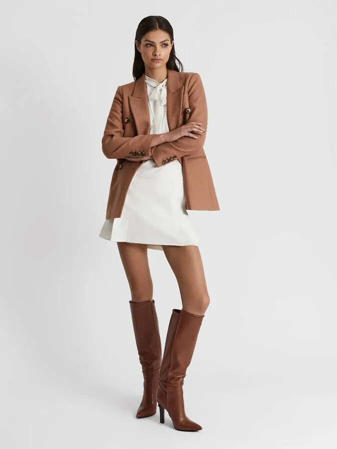 Tan Leather Knee High Boots - Image 3