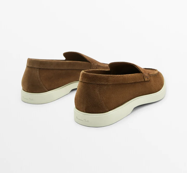 Tan Split Suede Loafers - Image 5