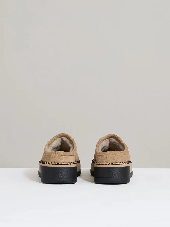 Tan Suede Shearling-lined Mules - Image 5