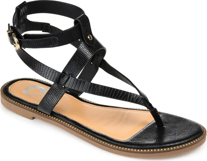 Tangie Snake Embossed Strappy Sandal