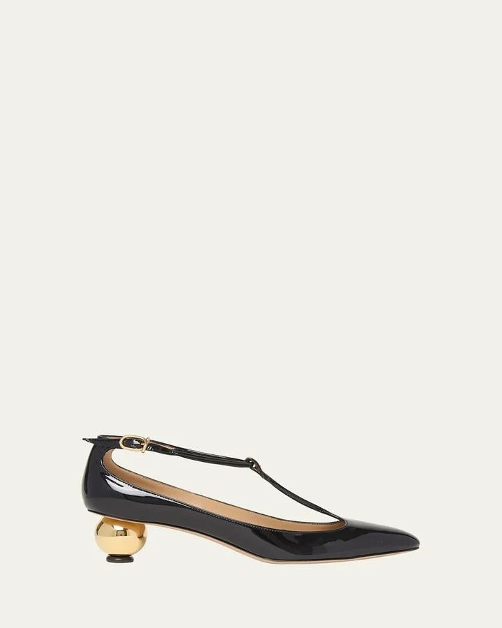 Tania Patent T-Strap Pumps