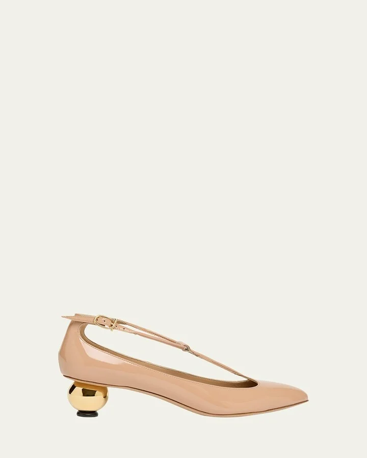 Tania Patent T-Strap Pumps