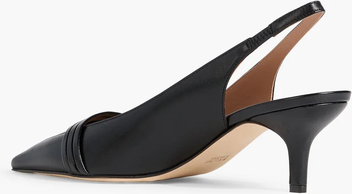 Tanner 45 suede-trimmed leather slingback pumps - Image 3
