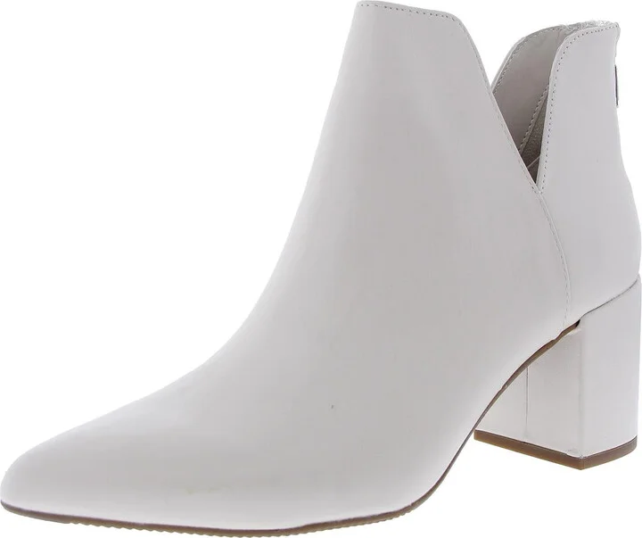 TANNER Womens Block Heel Leather Ankle Boots