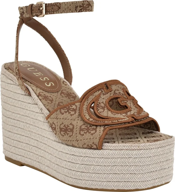 Tanveey Ankle Strap Espadrille Platform Wedge Sandal