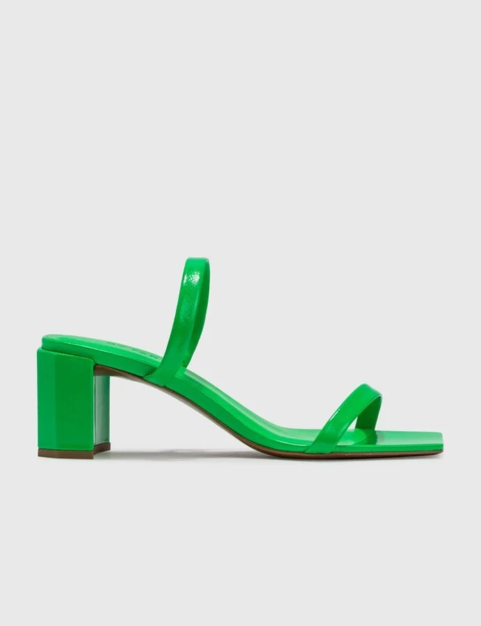 Tanya Super Green Gloss Leather Sandals