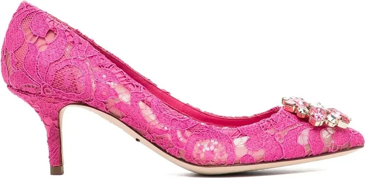 Taormina-lace crystal-embellished pumps - Image 2