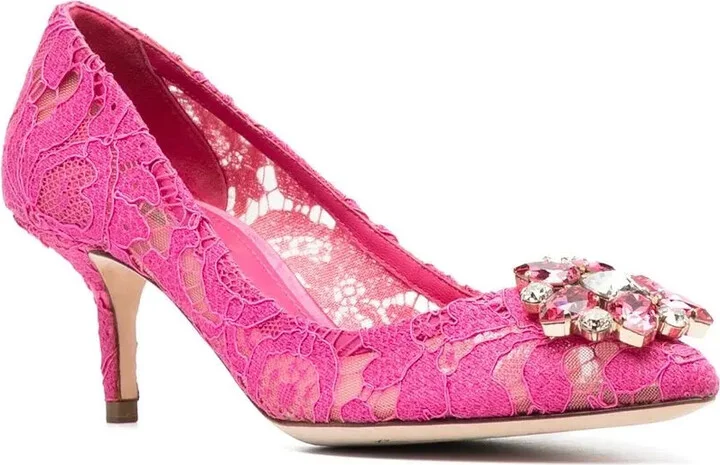 Taormina-lace crystal-embellished pumps - Image 3