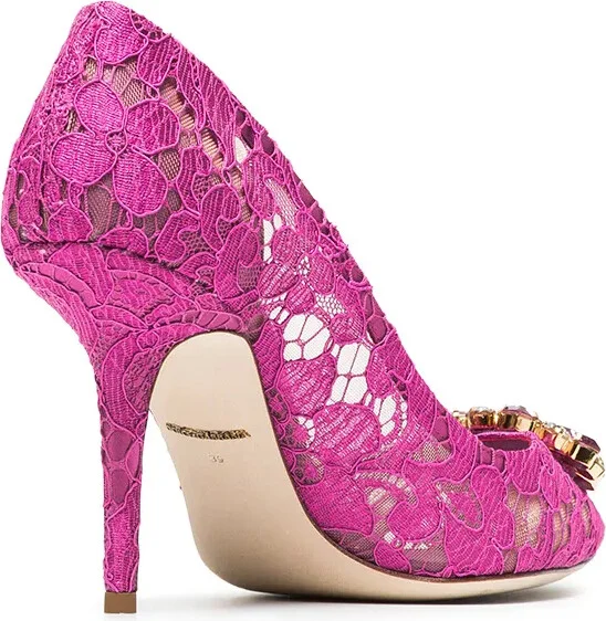 Taormina-lace crystal-embellished pumps - Image 4