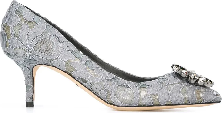 Taormina-lace crystal-embellished pumps